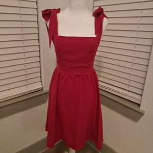 NWT Chic Red Bow-Tie Midi Dress